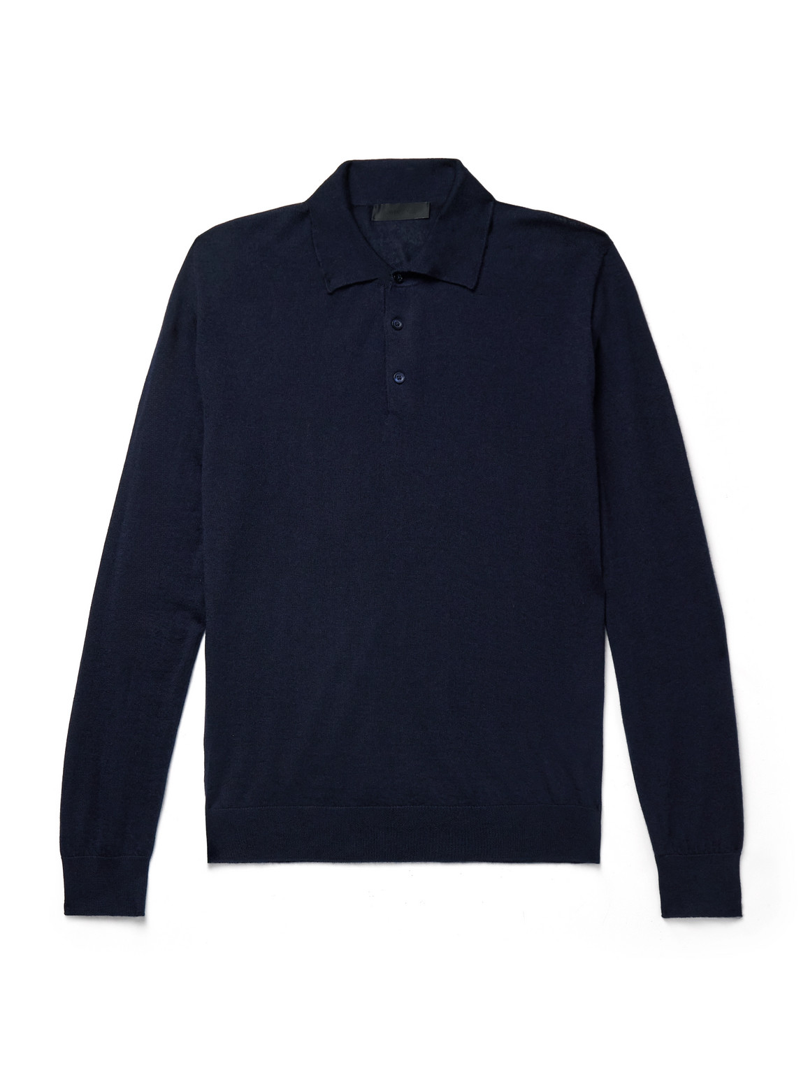 Saman Amel Elo Slim-fit Cashmere And Silk-blend Polo Shirt In Blue