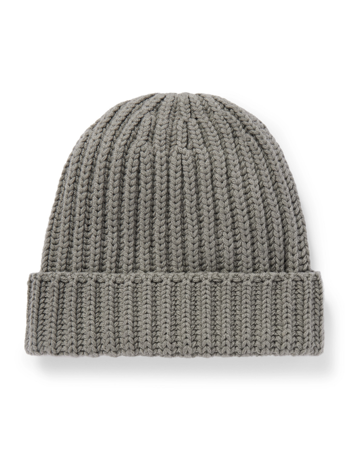 Stòffa Ribbed Cashmere Beanie In Green