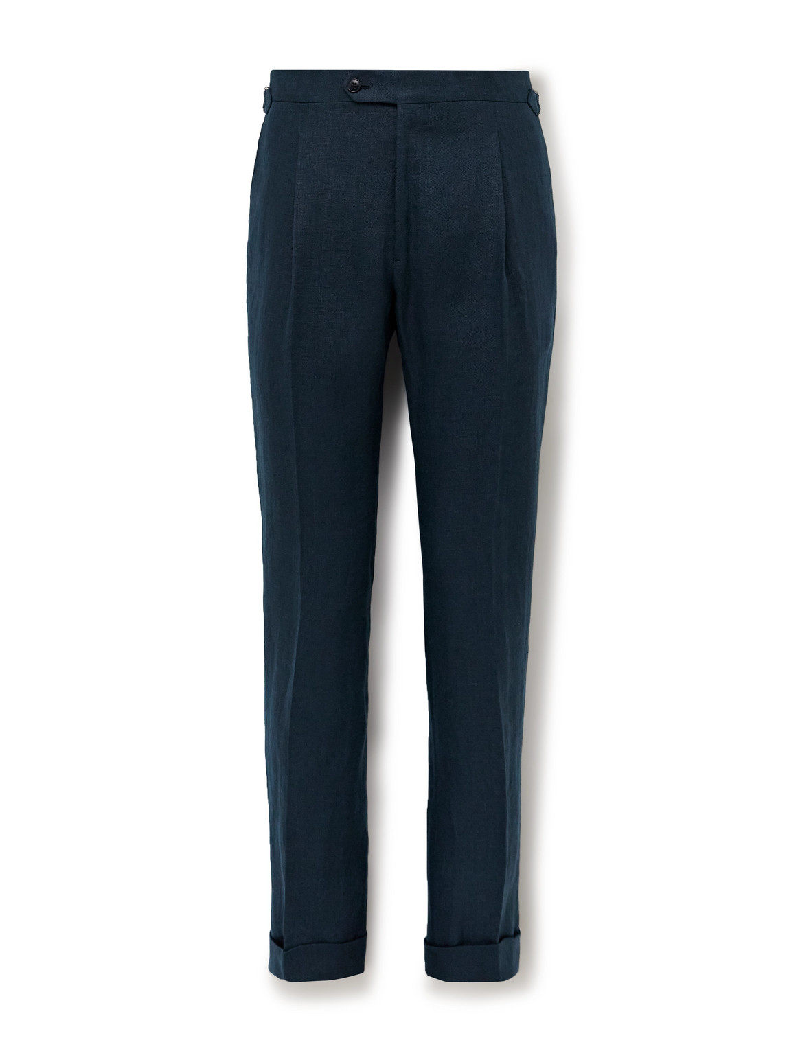 Slim-Fit Pleated Linen Suit Trousers