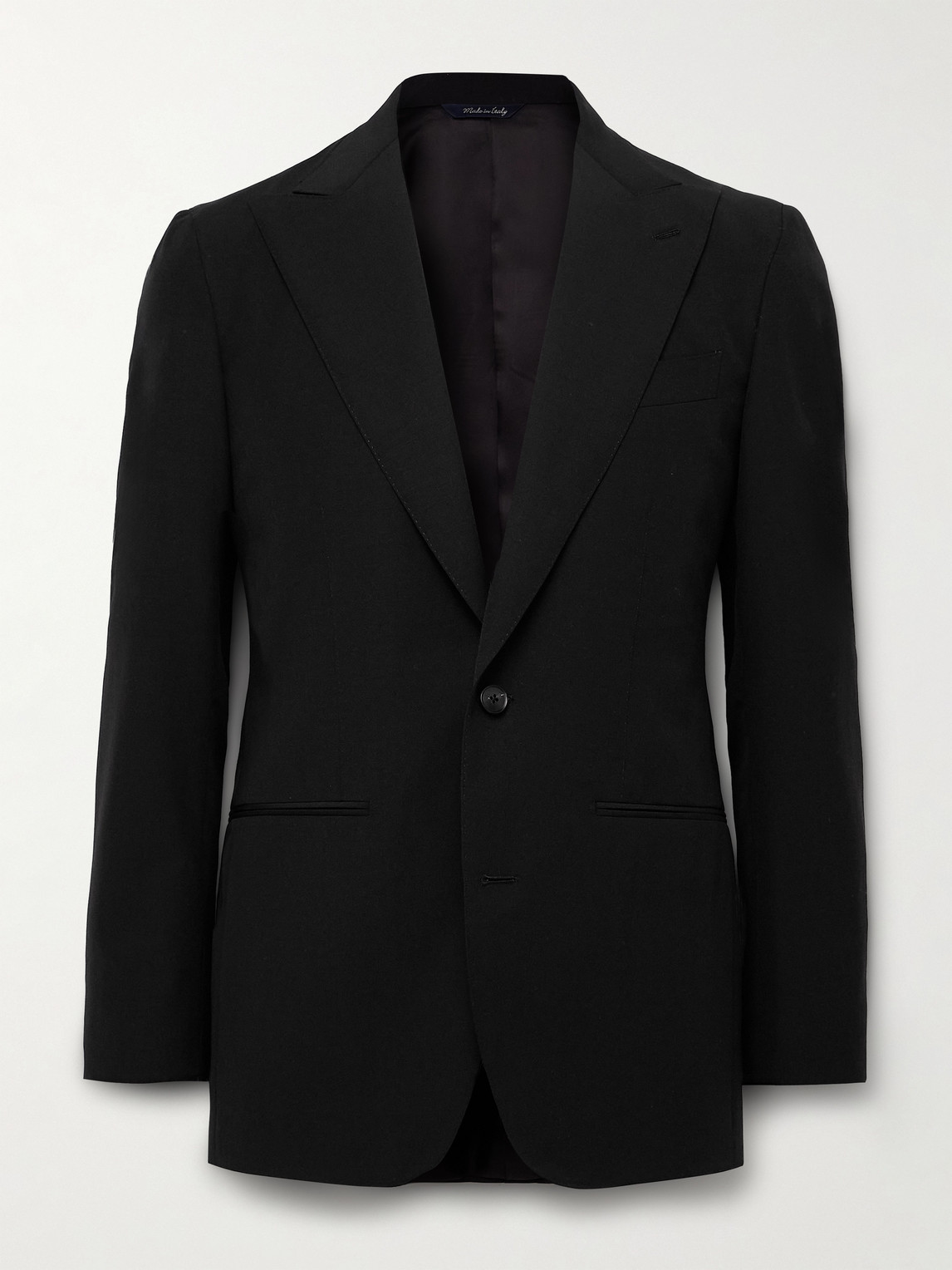 Saman Amel Slim-fit Wool, Mohair And Linen-blend Suit Jacket In Black