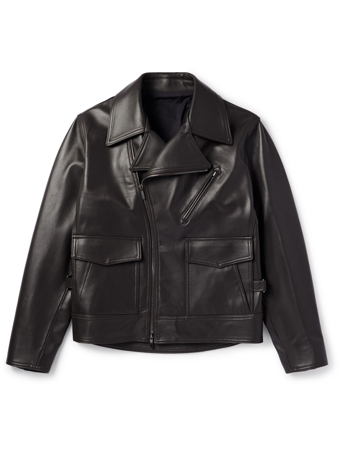 Stòffa Plongé Leather Jacket In Brown