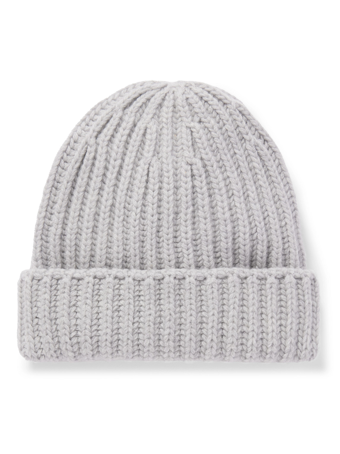 Stòffa Ribbed Cashmere Beanie In Gray