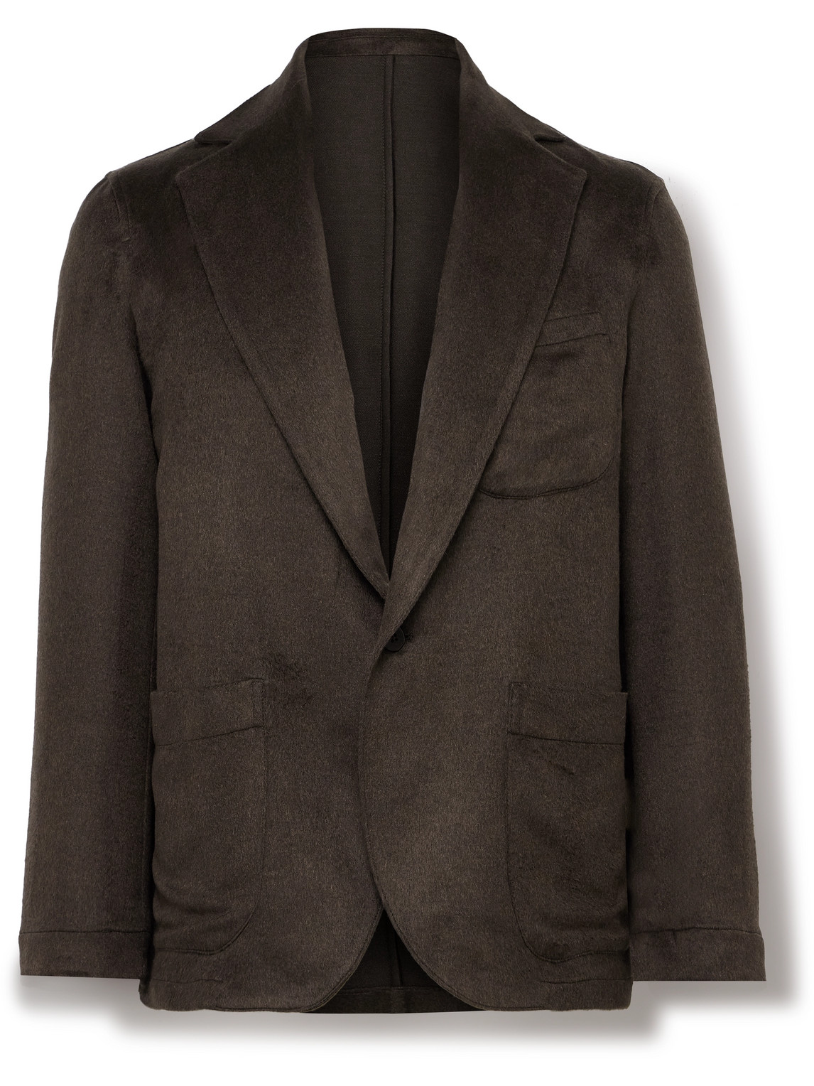 Stòffa Unstructured Brushed-silk Blazer In Brown