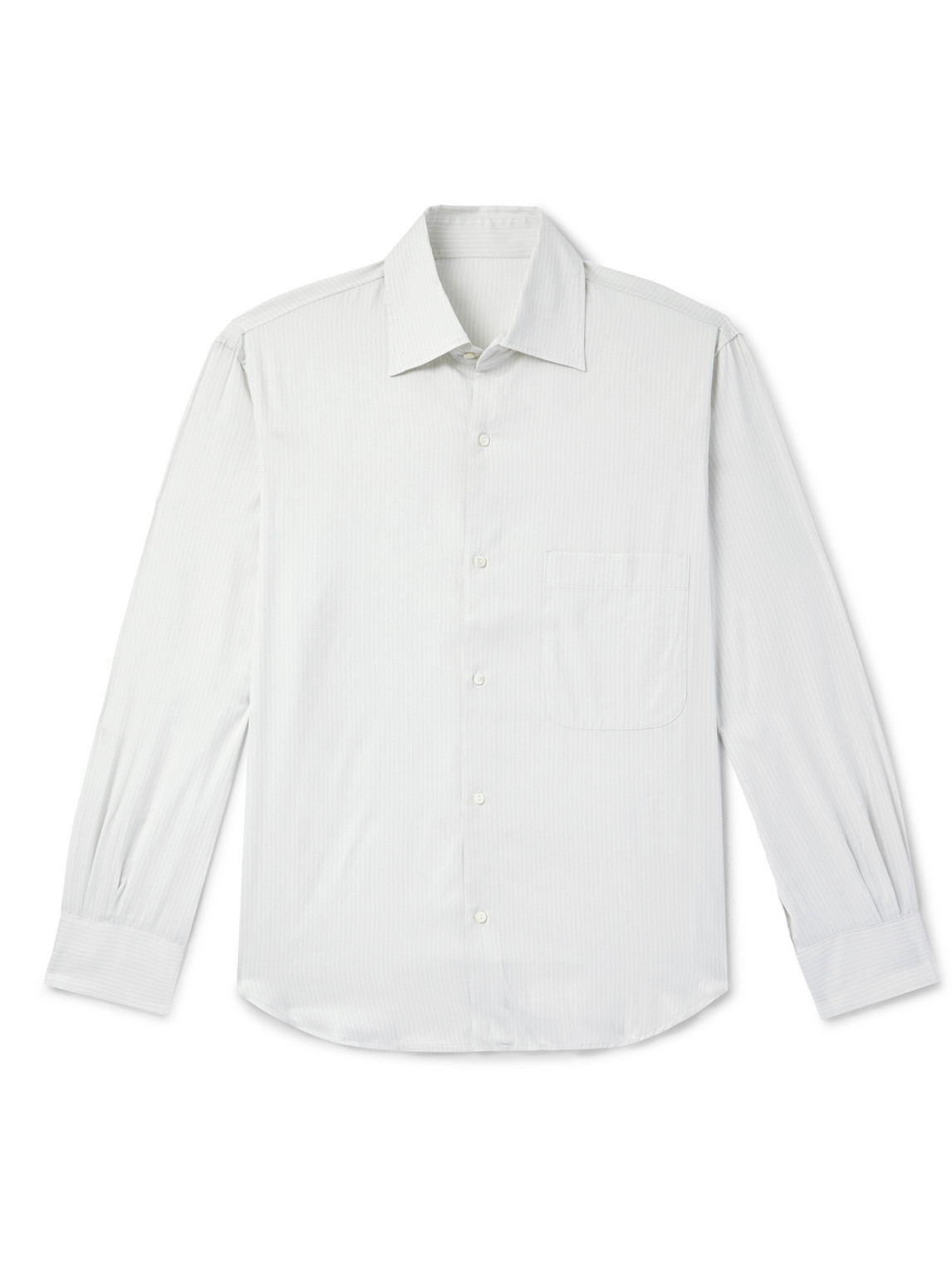Stòffa Striped Cotton-twill Shirt In White