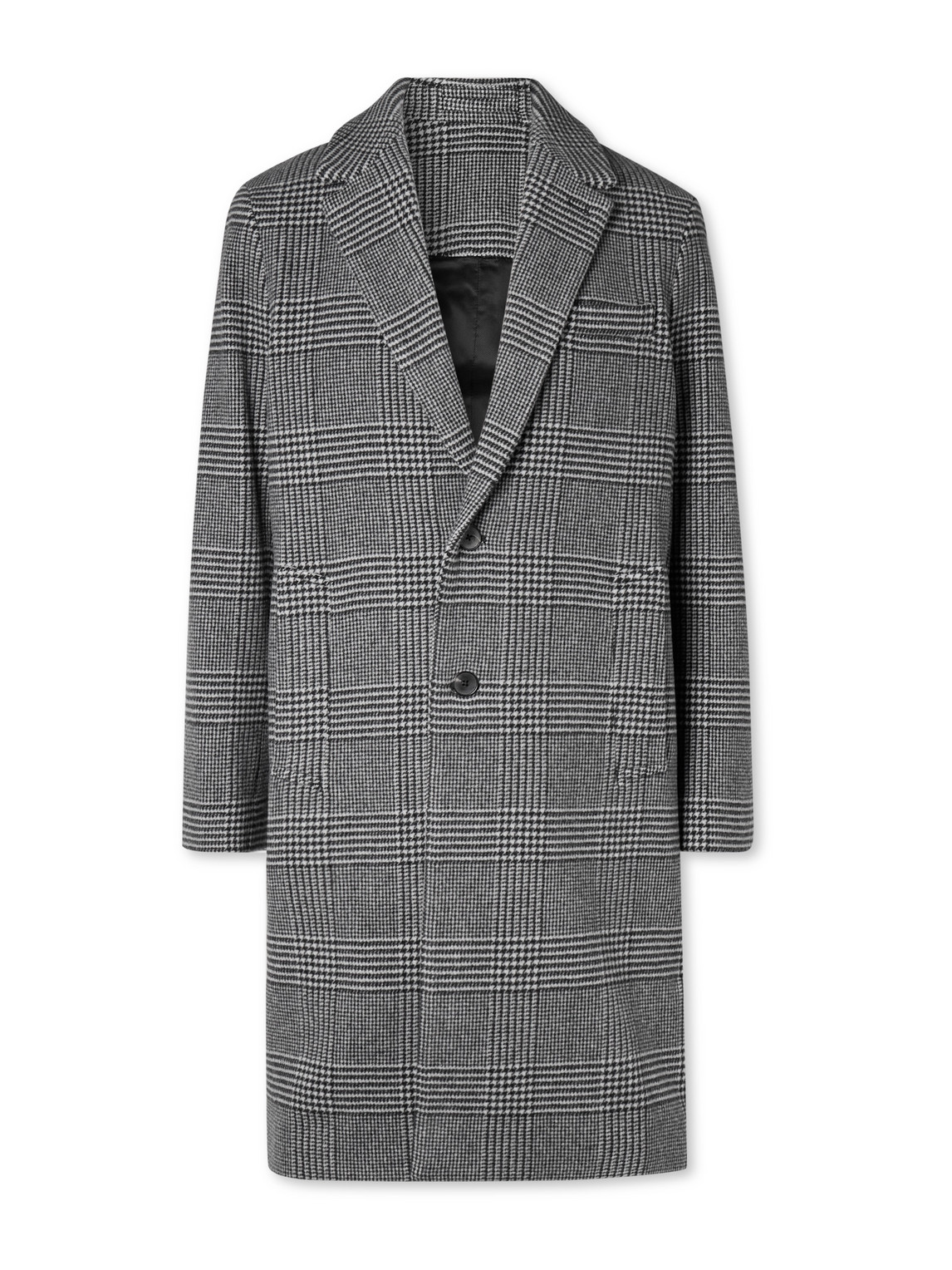 Checked Virgin Wool-Blend Coat