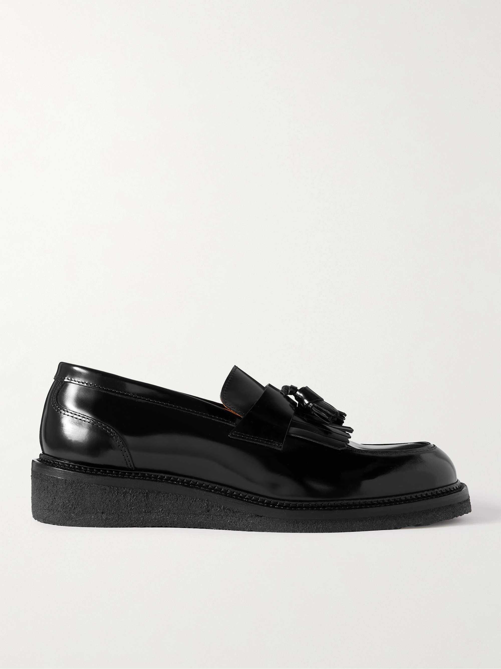 MR P. Jacques Fringed Tasselled Glossed-Leather Loafers for