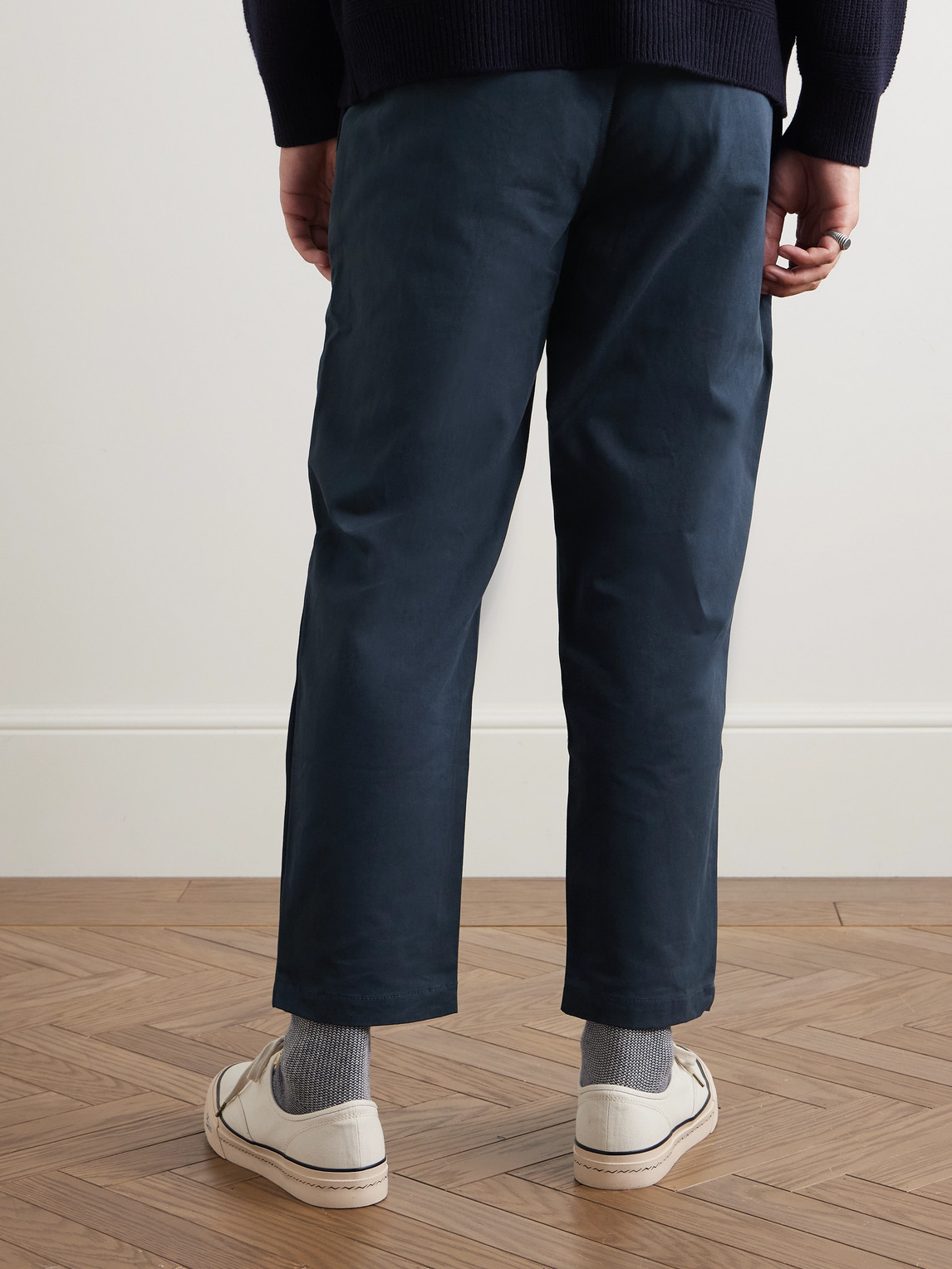 Haworth Tapered Cropped Pleated Cotton-Twill Trousers