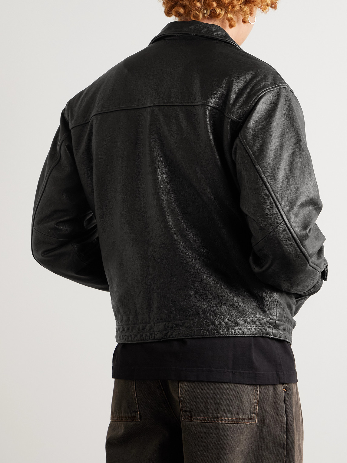  Frizmworks - Distressed Leather Jacket - Men - Black - S 