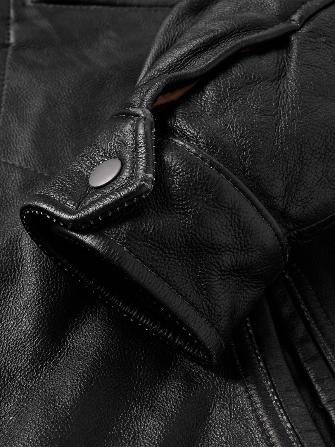  Frizmworks - Distressed Leather Jacket - Men - Black - S 