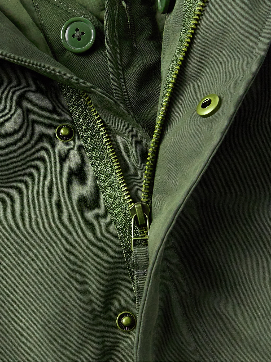 Frizmworks Oscar Convertible Cotton And Nylon-blend Twill Hooded Jacket With Ripstop Liner In Green