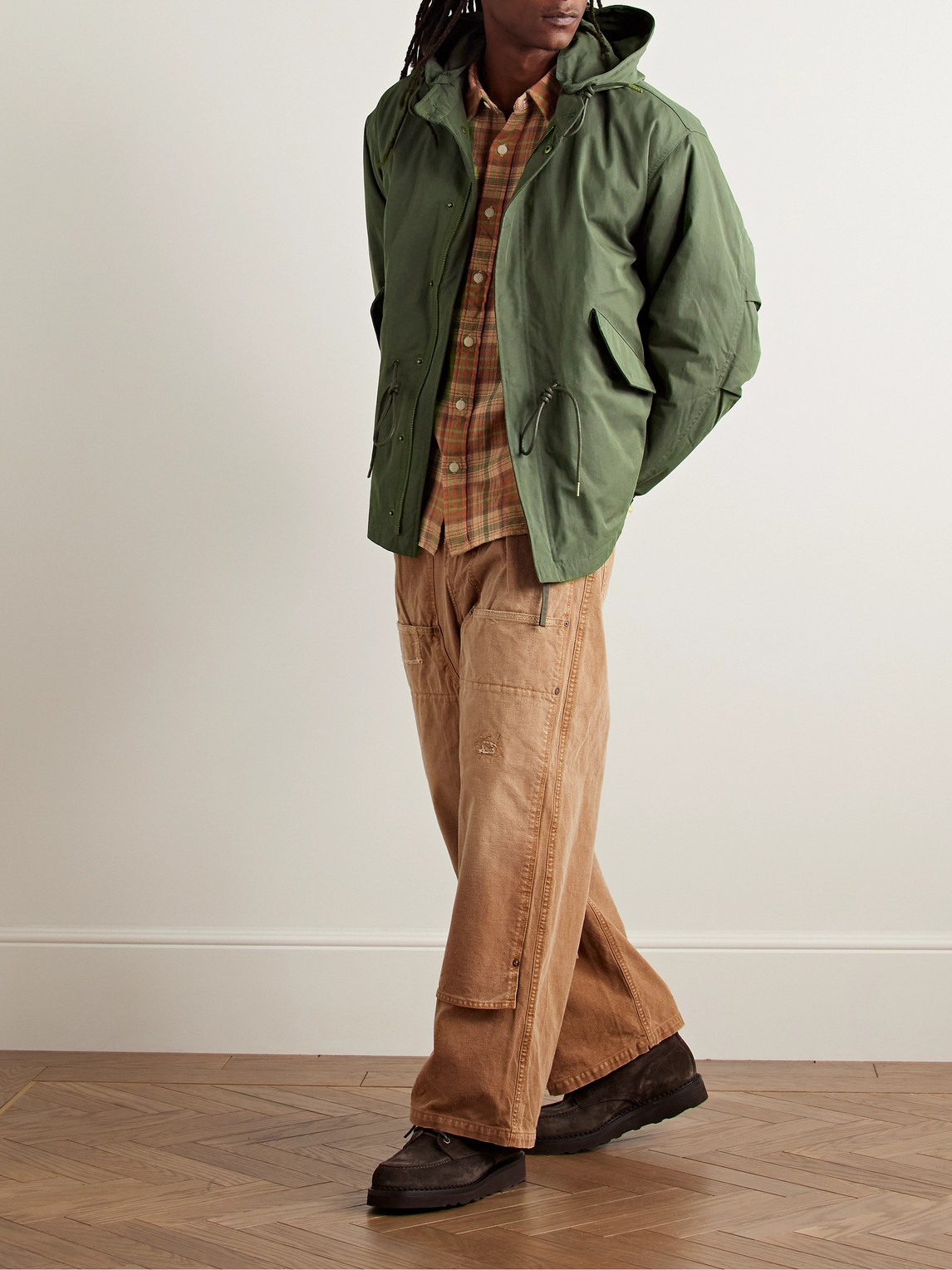 Frizmworks Oscar Convertible Cotton And Nylon-blend Twill Hooded Jacket With Ripstop Liner In Green