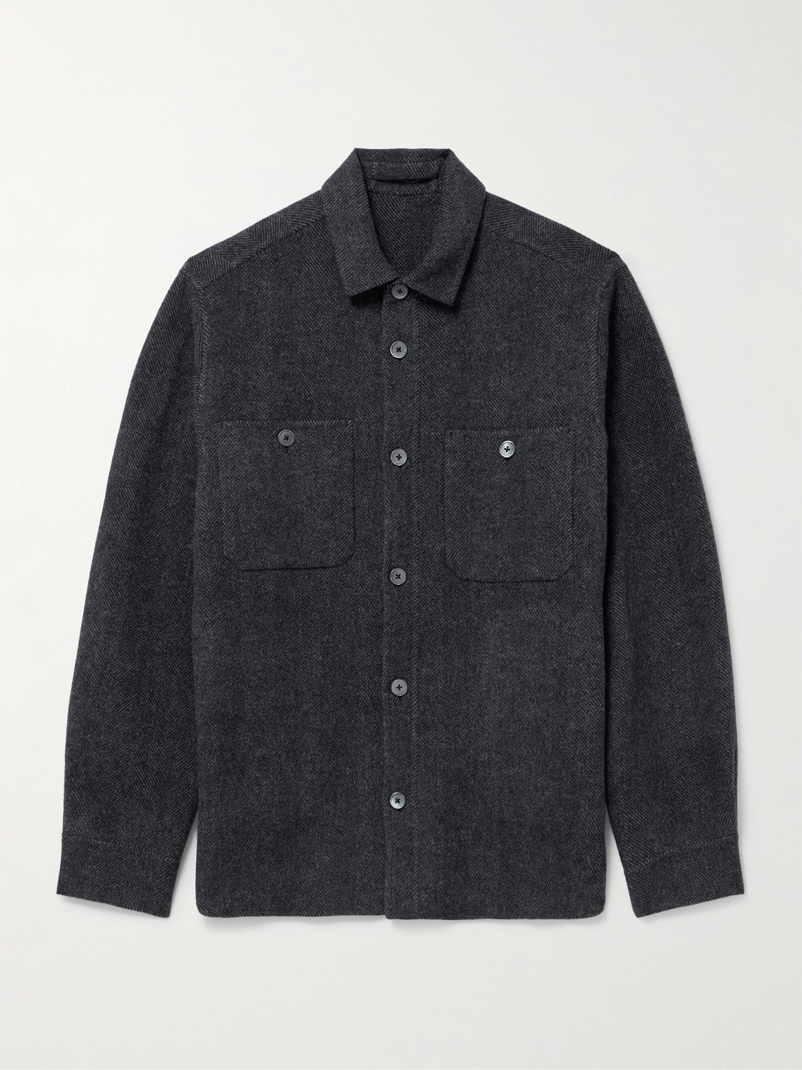 MR P. Herringbone Wool and Cashmere-Blend Flannel Overshirt - Men