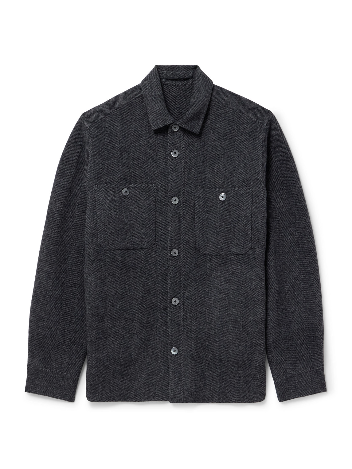 Herringbone Wool and Cashmere-Blend Flannel Overshirt