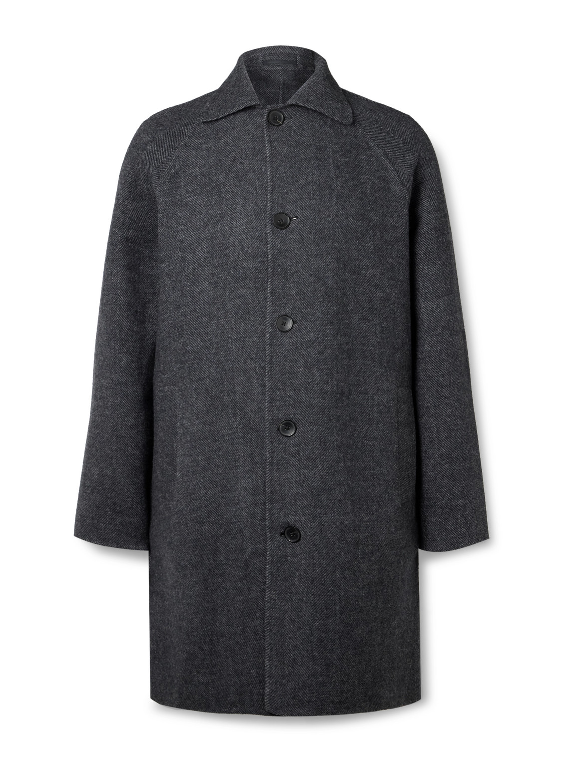 Herringbone Wool and Cashmere-Blend Flannel Coat