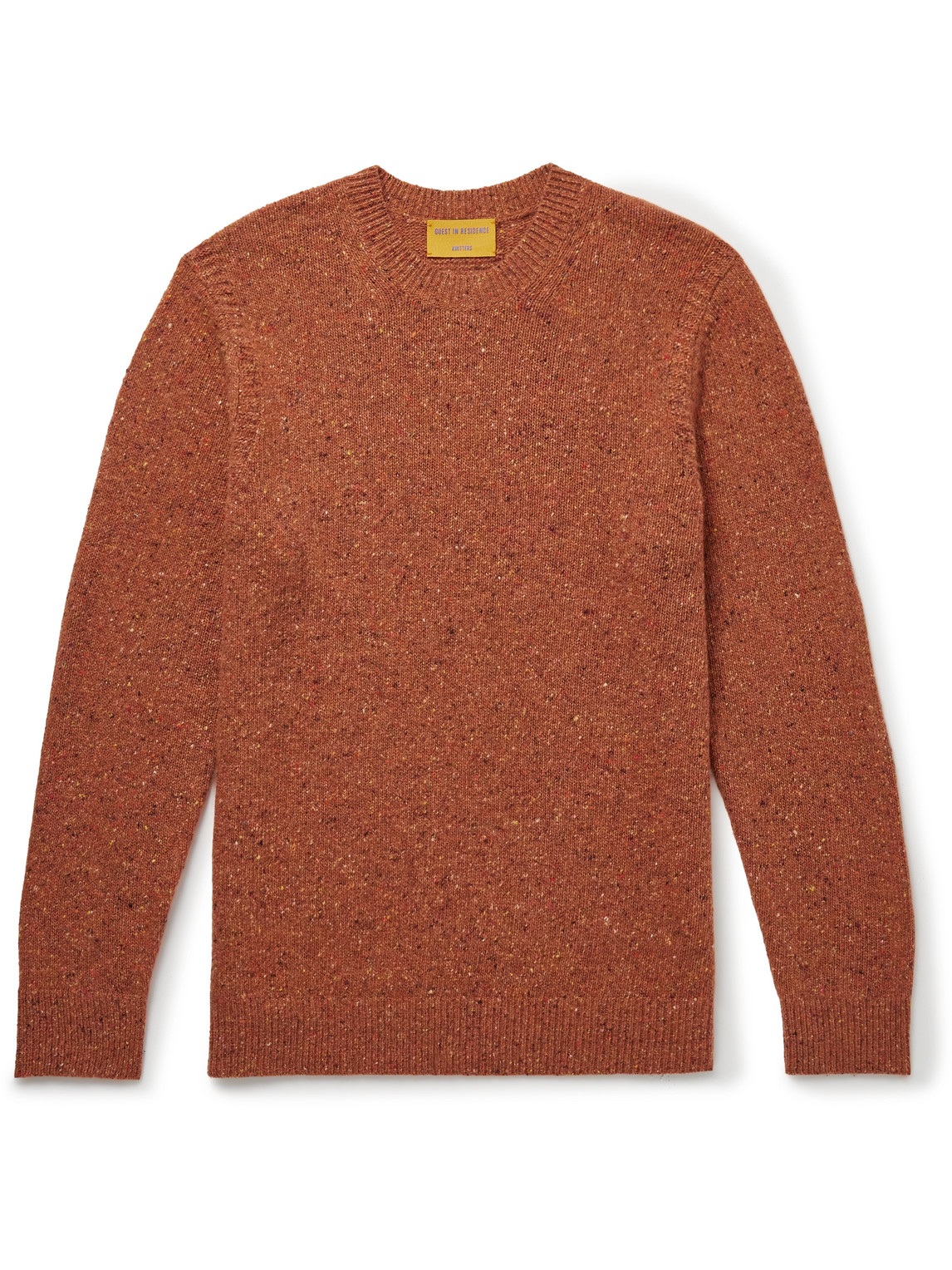 Guest In Residence All Day Donegal Recycled Cashmere And Merino Wool-blend Sweater In Orange