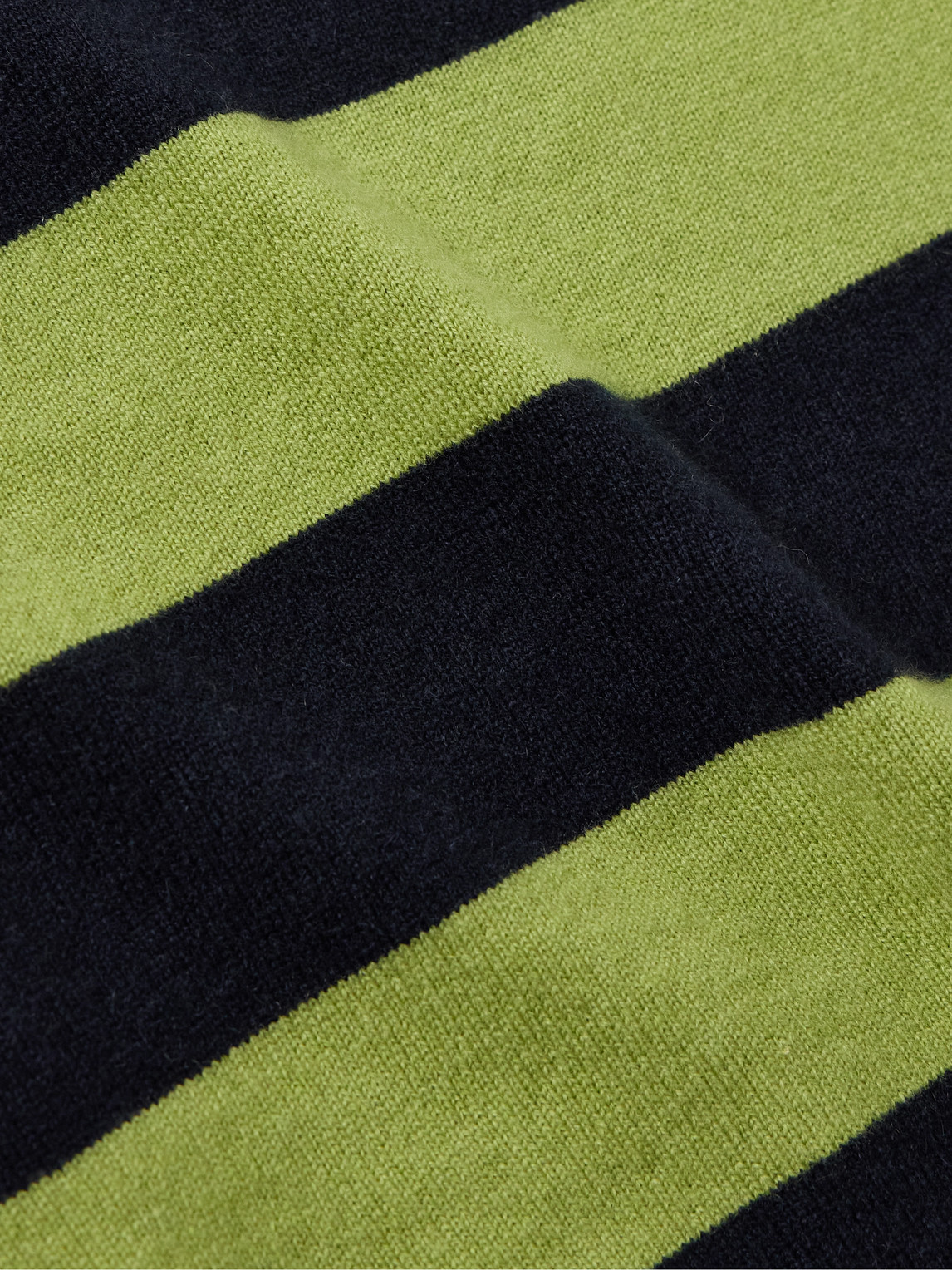 Guest In Residence Rugby Striped Cashmere Polo Shirt In Green