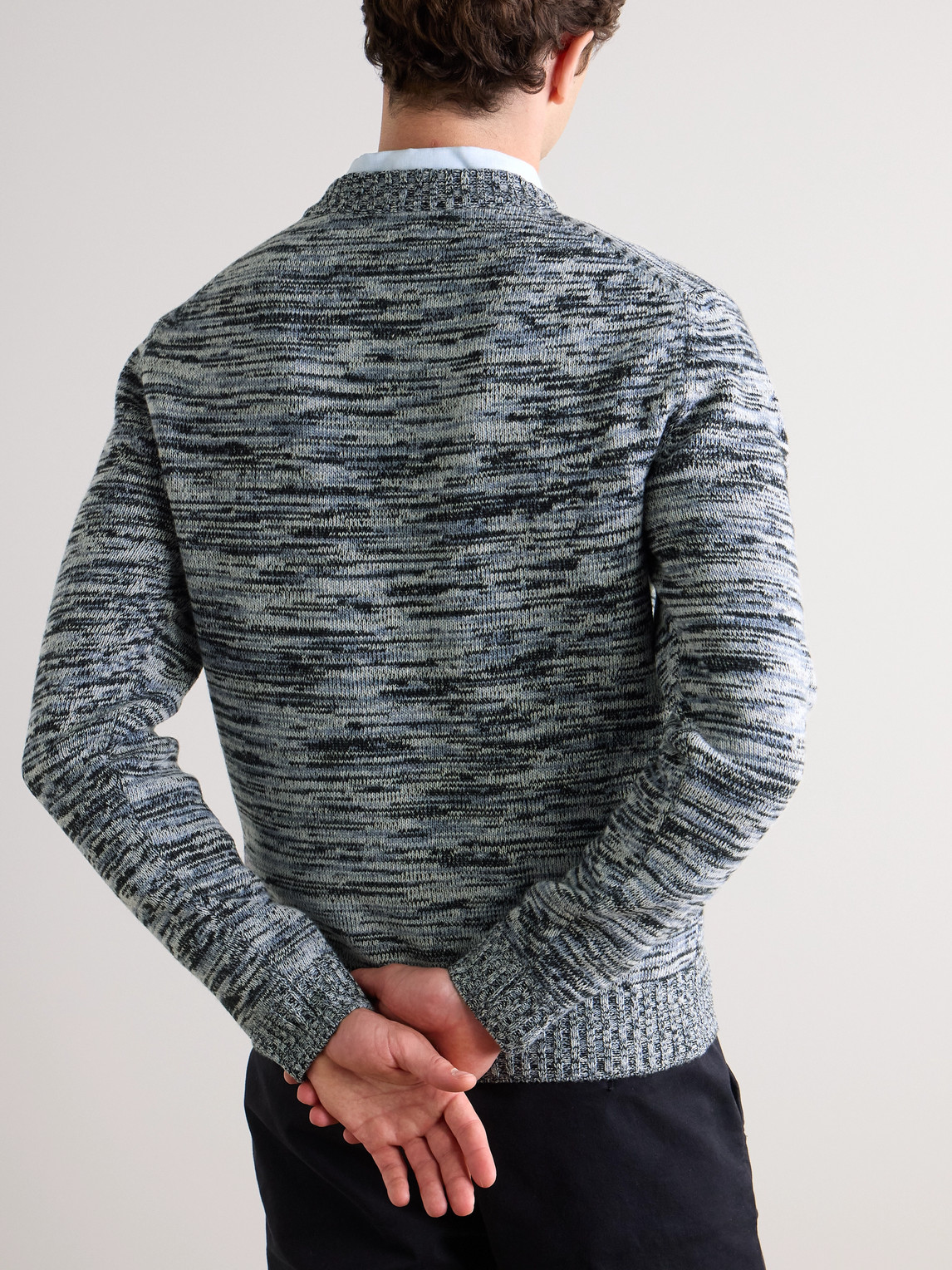  Mr P. - Striped Wool Sweater - Men - Blue - S 