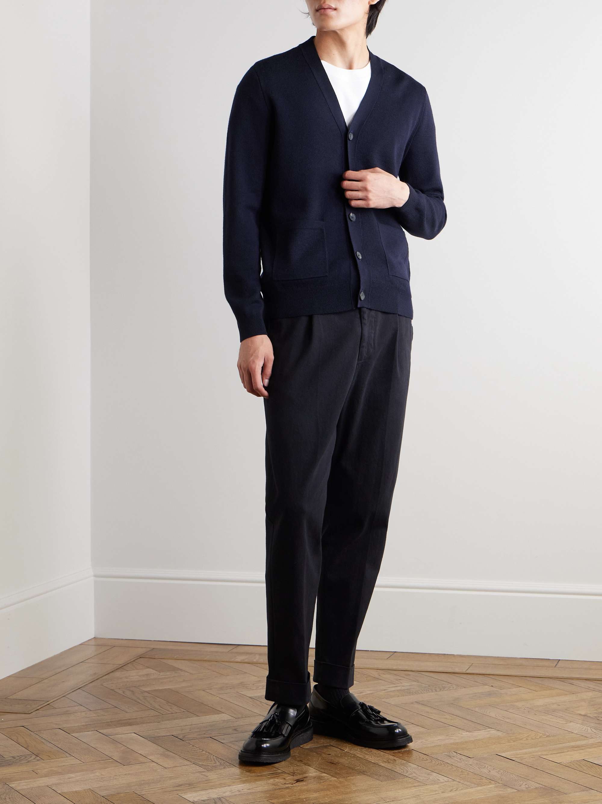 INCOTEX Slim-Fit Stretch-Cotton Gabardine Trousers for Men