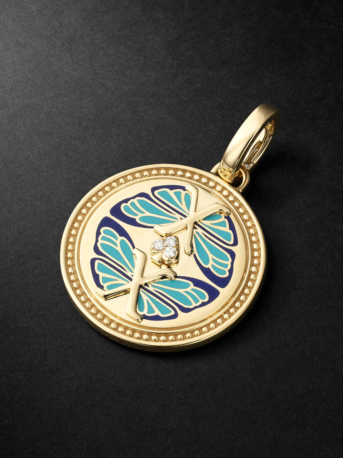 Foundrae Reverie 18-karat Gold, Diamond And Ceramic Pendant