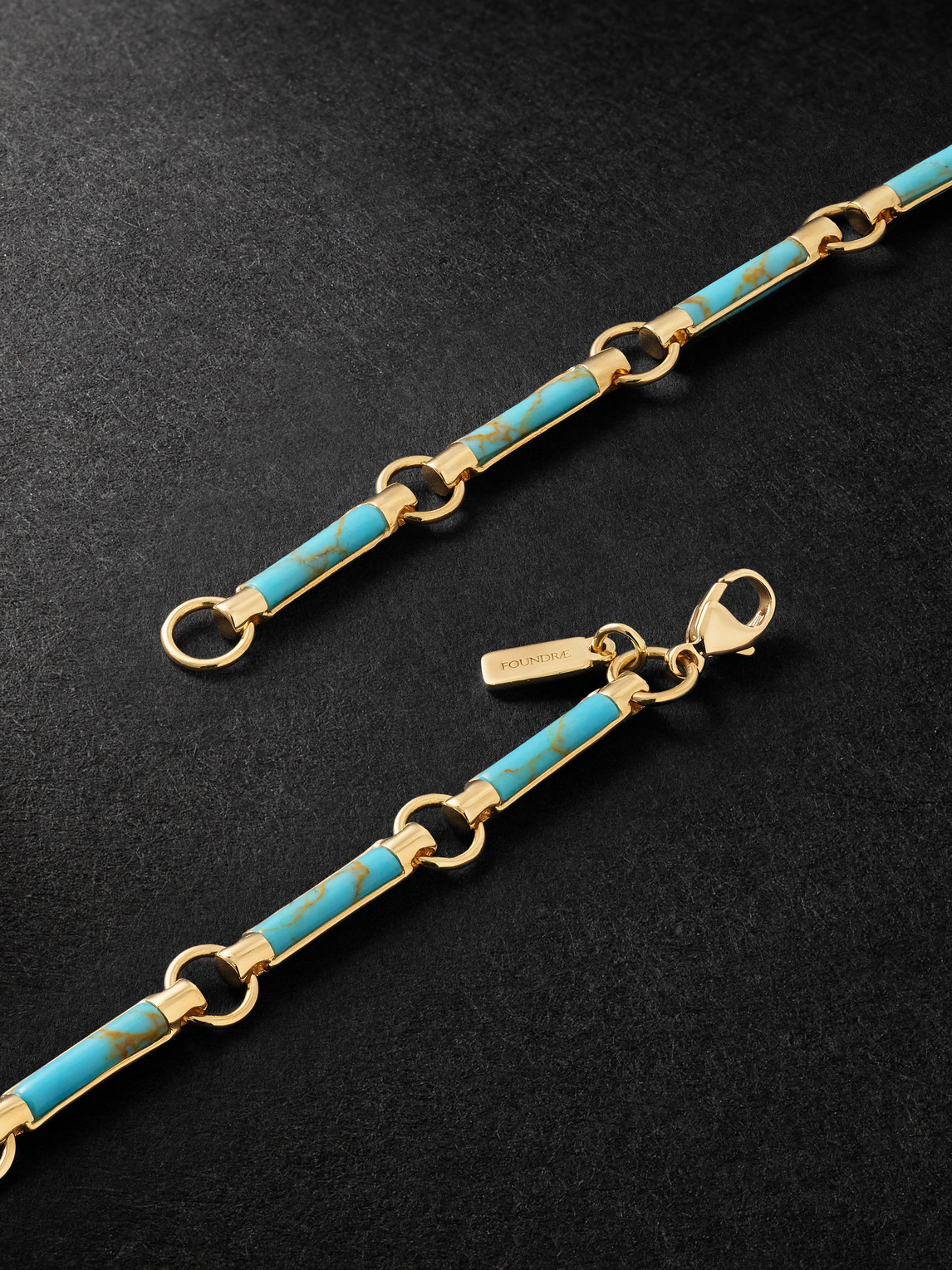 FOUNDRAE ELEMENT NEW BEGINNINGS INTERNAL COMPASS 18-KARAT GOLD, DIAMOND AND TURQUOISE PENDANT NECKLACE