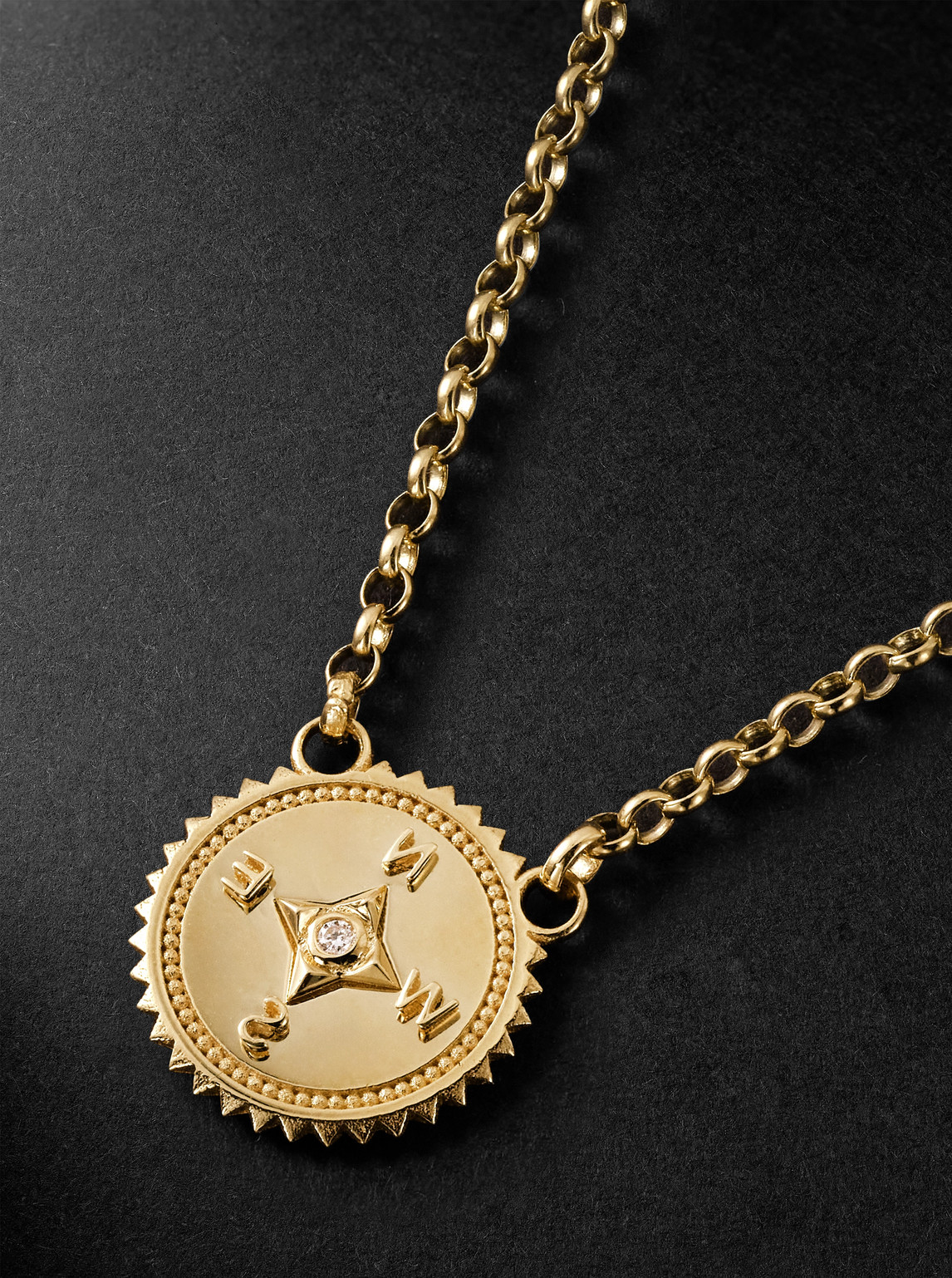 Foundrae Internal Compass 18-karat Gold Diamond Pendant Necklace In Gold