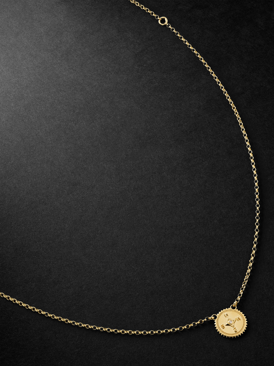 Foundrae Internal Compass 18-karat Gold Diamond Pendant Necklace
