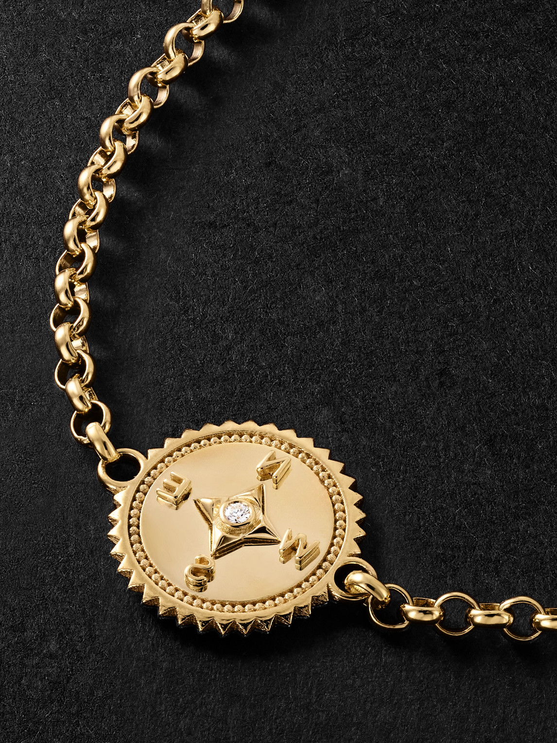 FOUNDRAE INTERNAL COMPASS 18-KARAT GOLD DIAMOND BRACELET