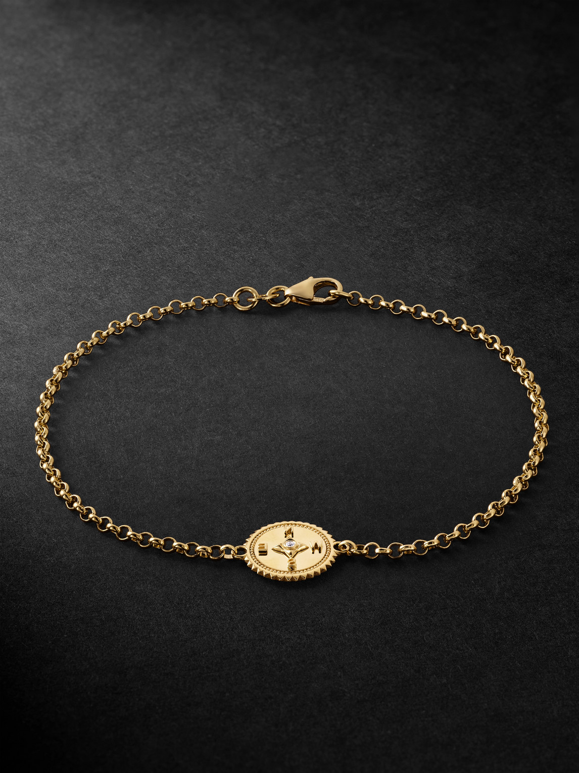 Foundrae Internal Compass 18-karat Gold Diamond Bracelet