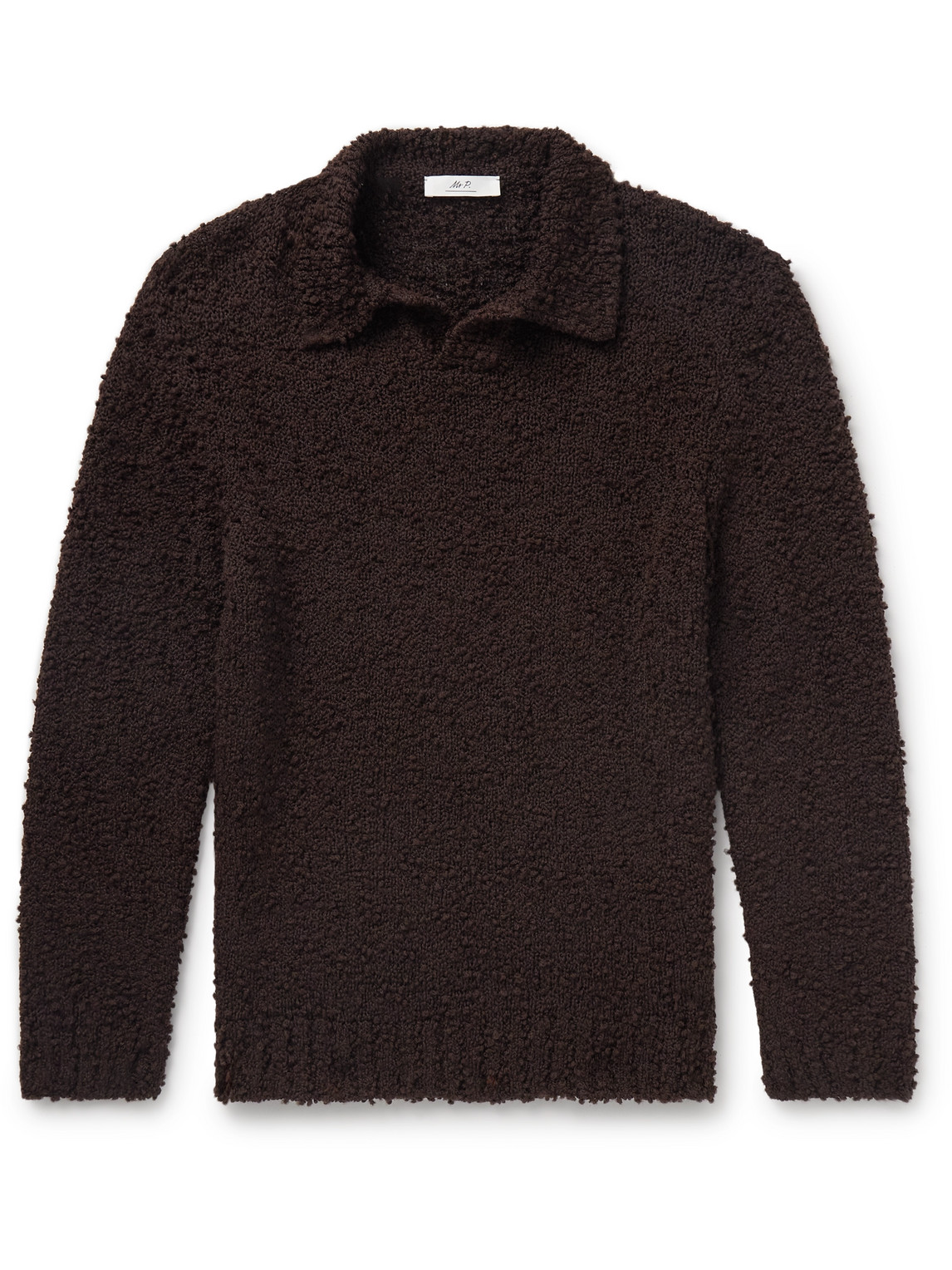 Merino Wool-Blend Bouclé Polo Shirt