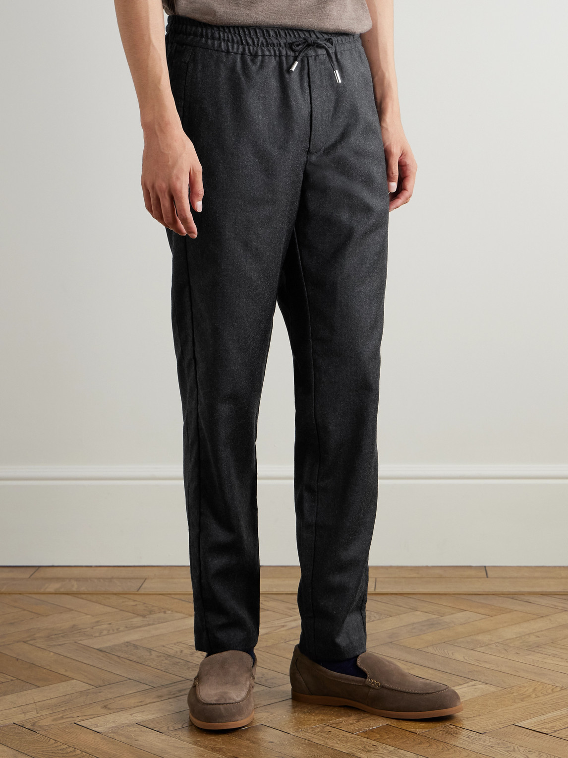 Mr P. - James Slim-Fit Wool-Flannel Drawstring Suit Trousers