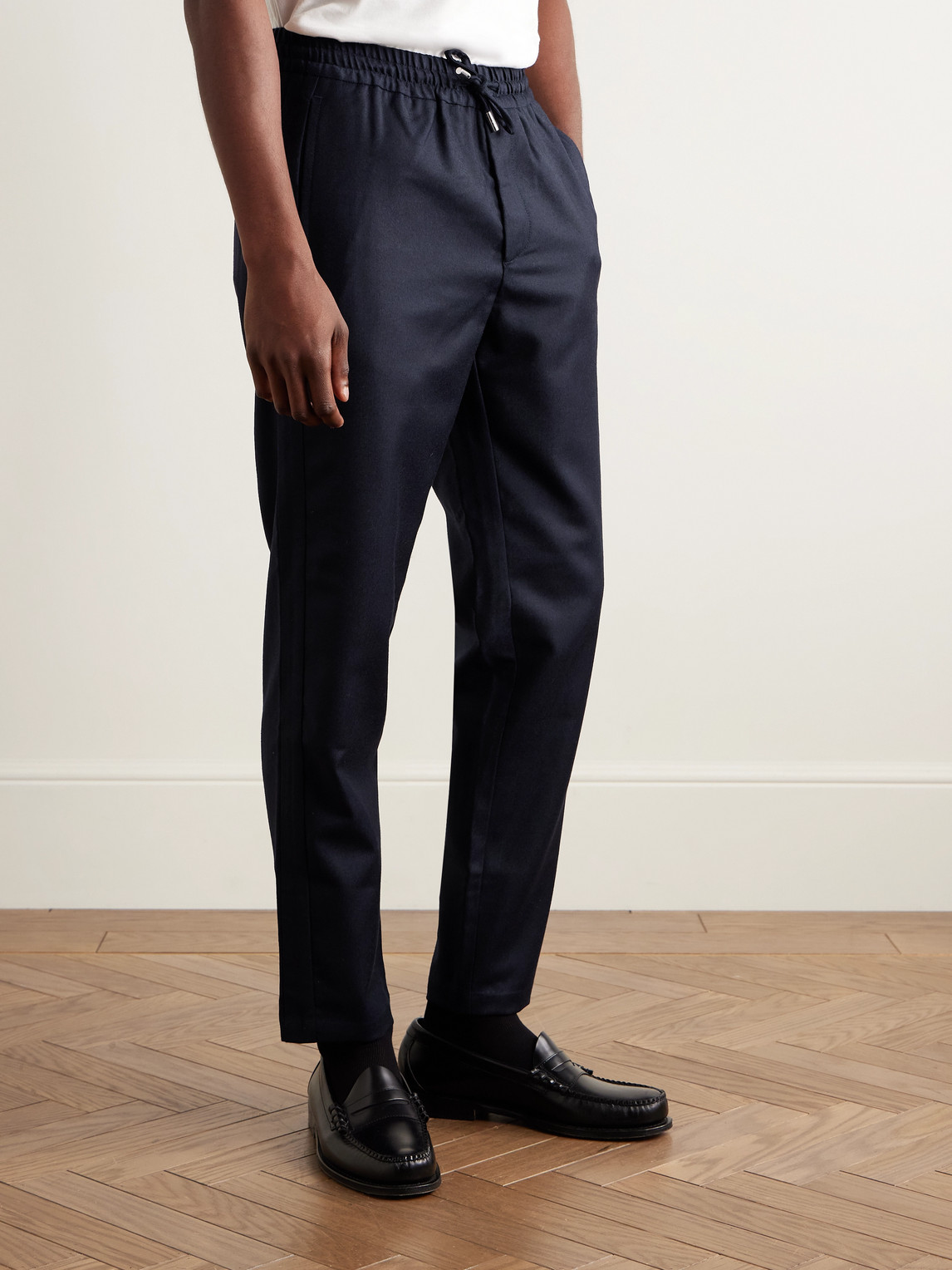 Mr P. - James Slim-Fit Wool-Flannel Drawstring Suit Trousers