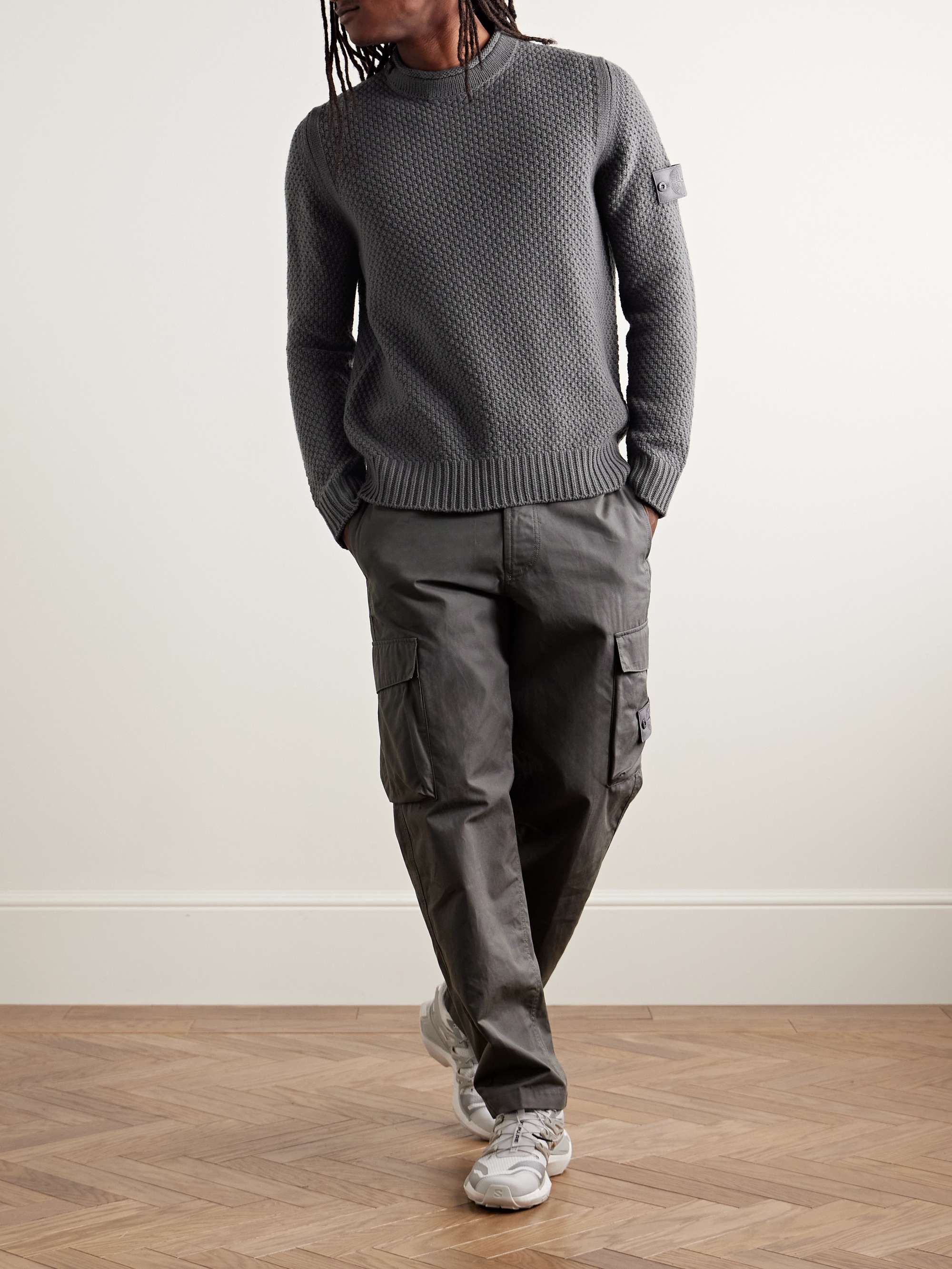 STONE ISLAND Ghost Logo Appliqued Wool Mock Neck Sweater for Men MR PORTER