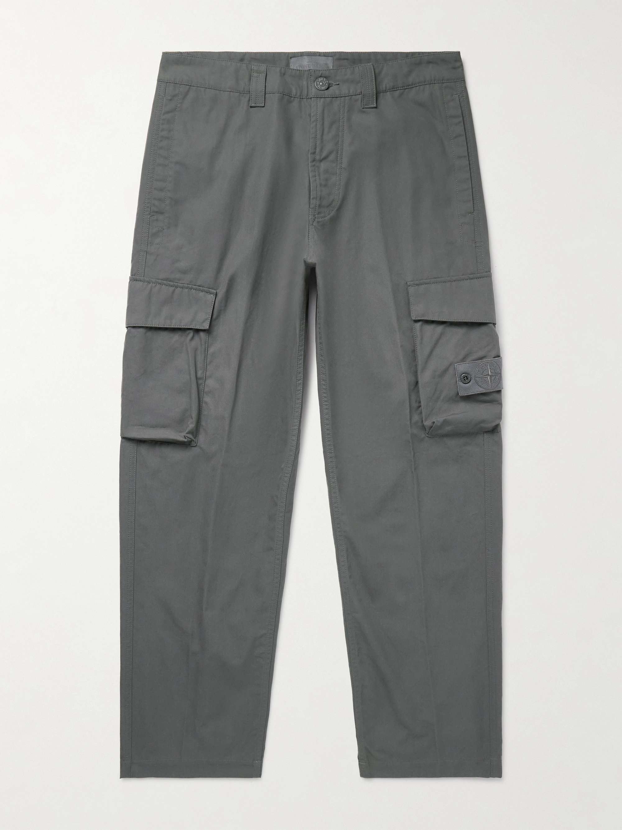 超特価SALE開催！ STONE ISLAND Ghost Tapered Logo-Appliquéd Cotton Cargo パンツ