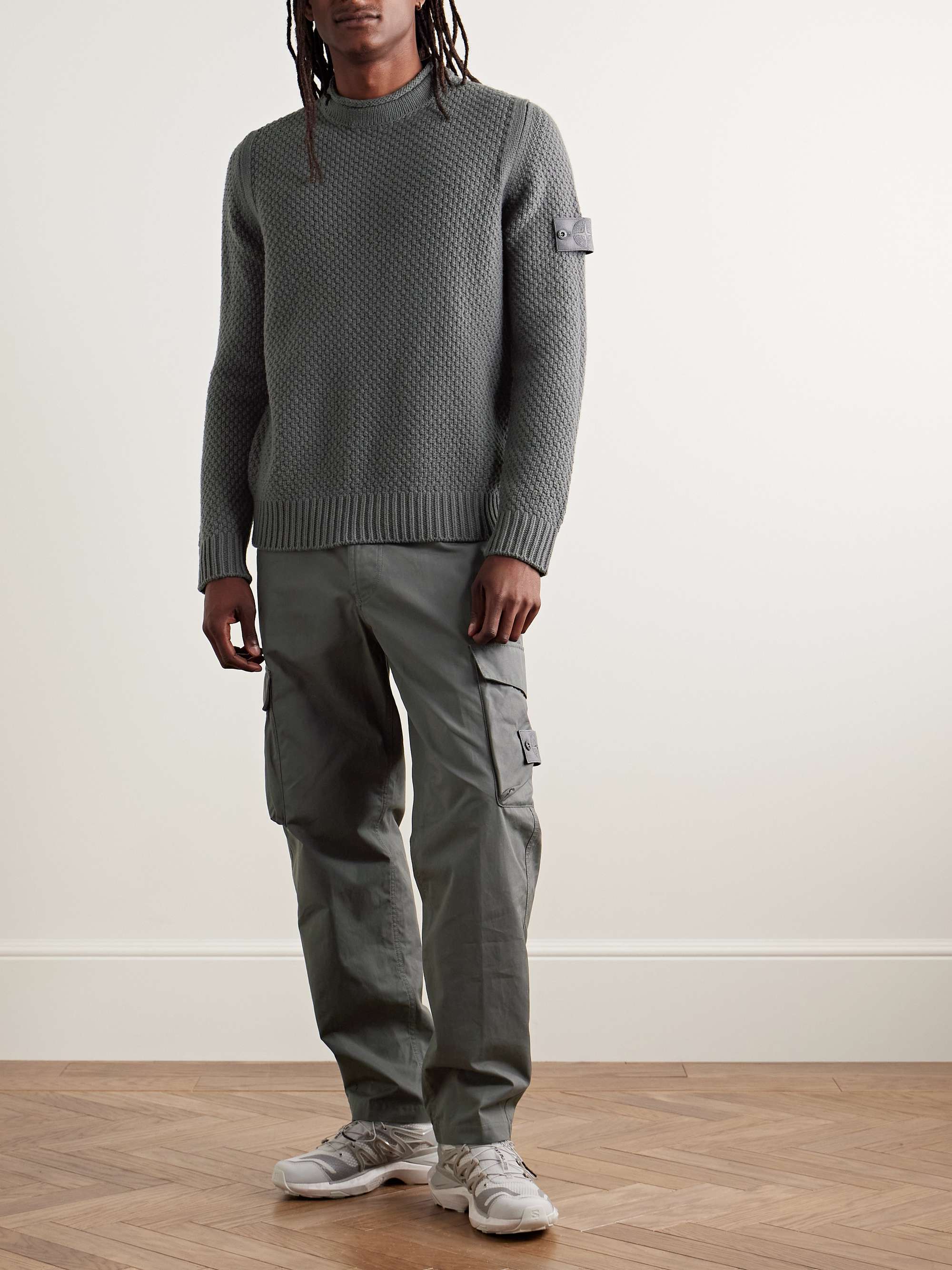 STONE ISLAND Ghost Tapered Logo Appliqued Cotton Cargo Trousers for Men MR PORTER