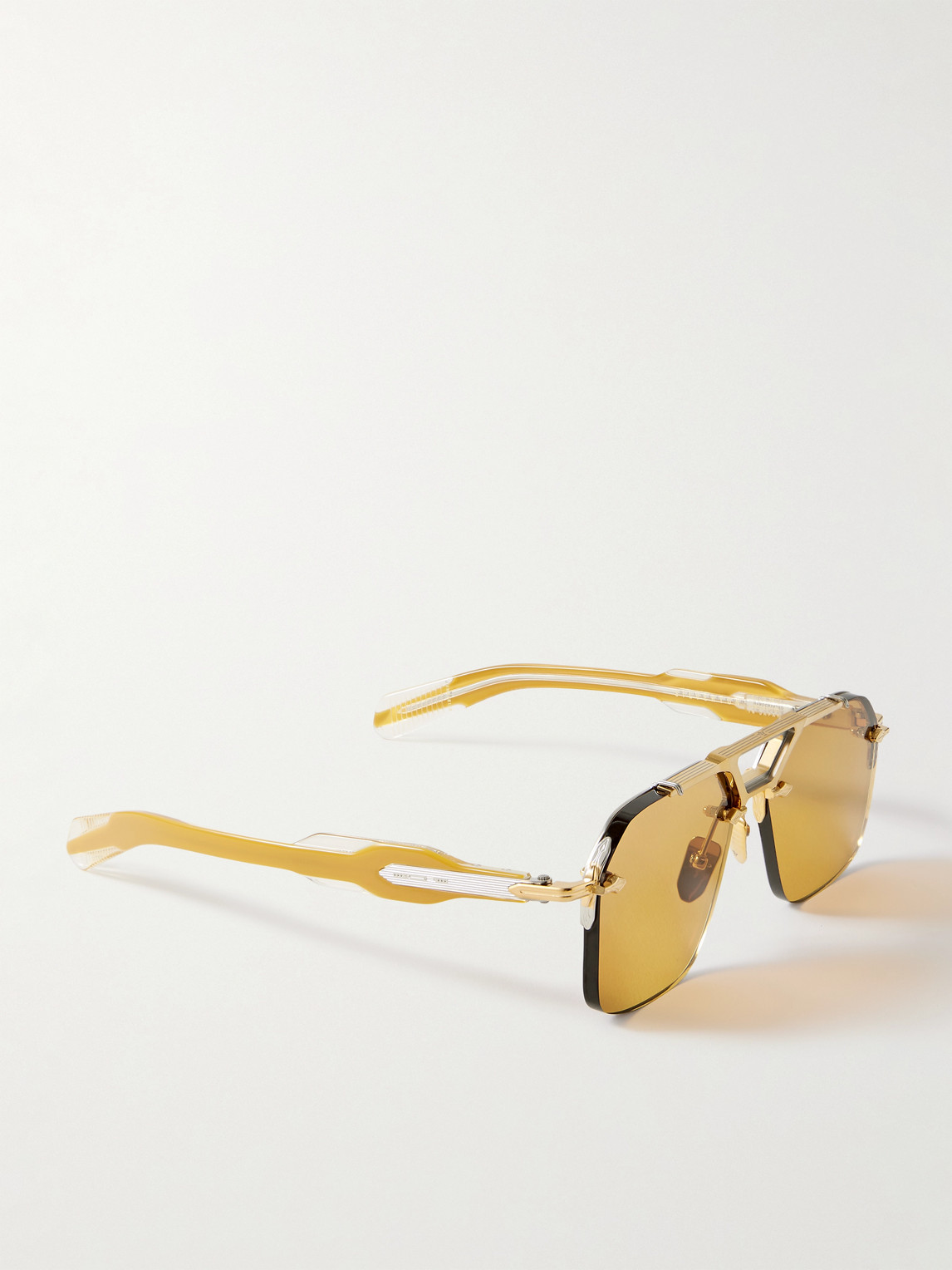 Jacques Marie Mage Silverton Aviator-style Silver- And Gold-tone And Acetate Sunglasses In Yellow