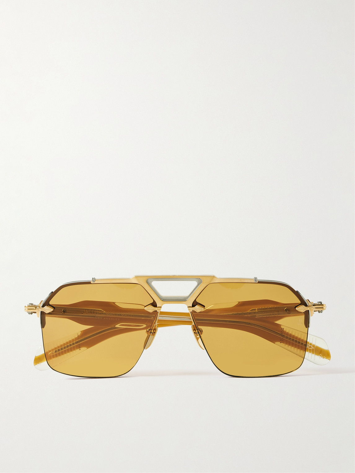 Jacques Marie Mage Silverton Aviator-style Silver- And Gold-tone And Acetate Sunglasses In Yellow