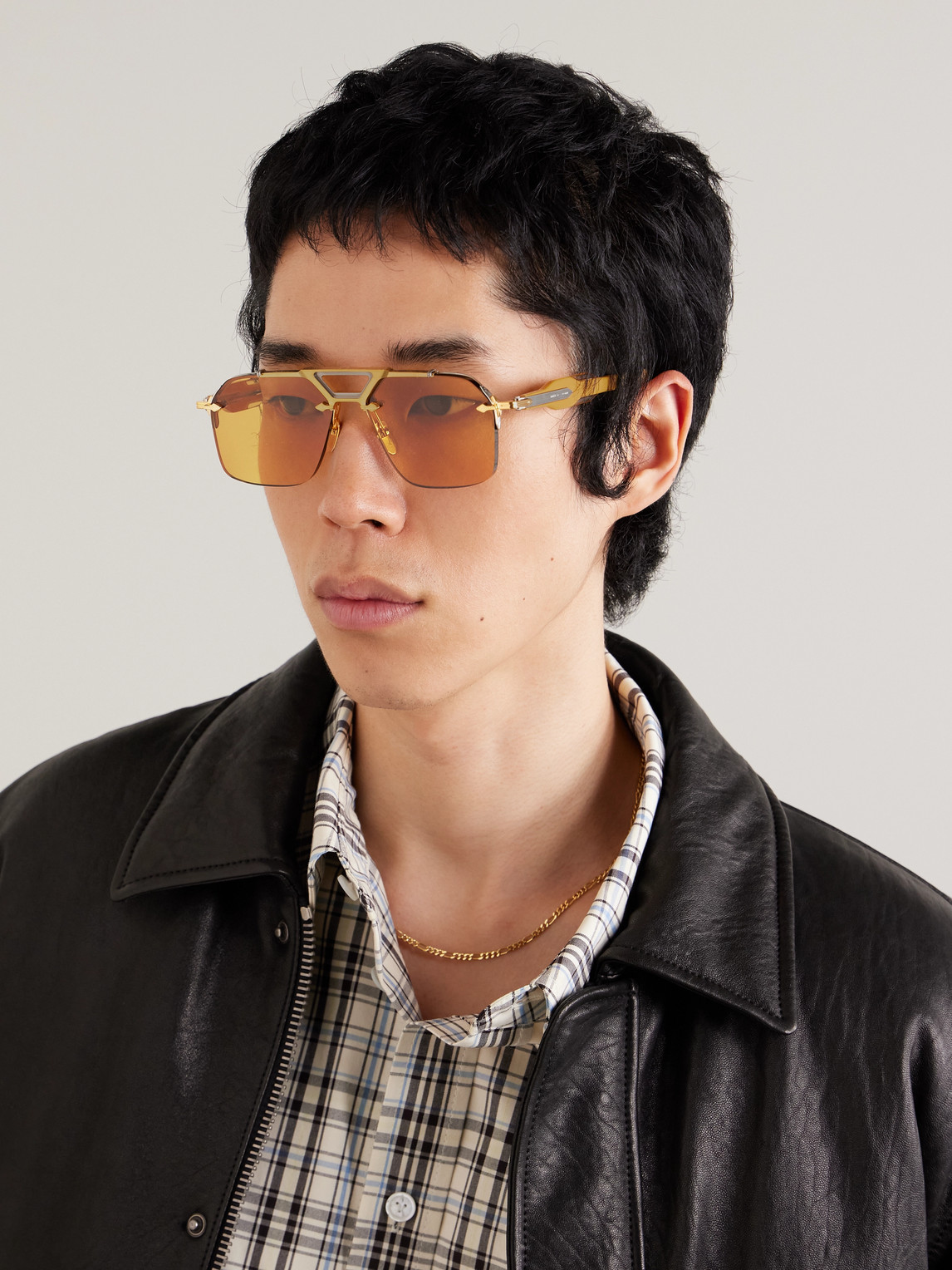 Jacques Marie Mage Silverton Aviator-style Silver- And Gold-tone And Acetate Sunglasses In Yellow