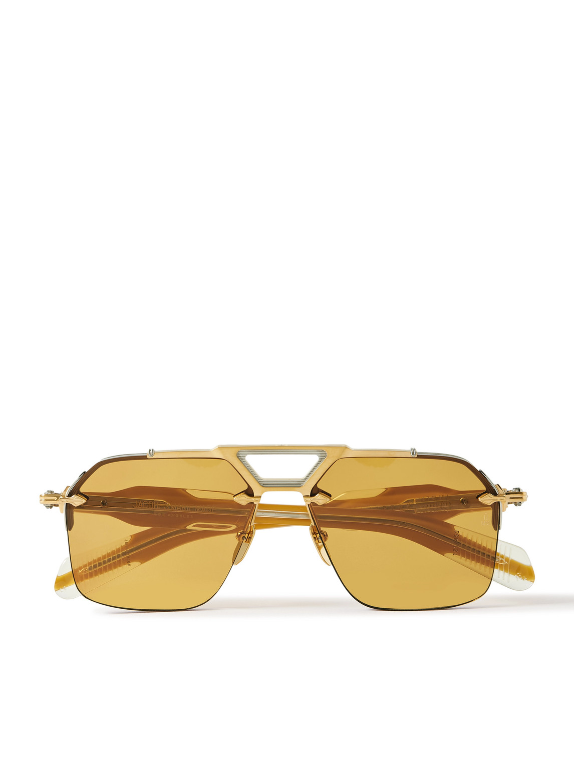 Jacques Marie Mage Silverton Aviator-style Silver- And Gold-tone And Acetate Sunglasses In Yellow