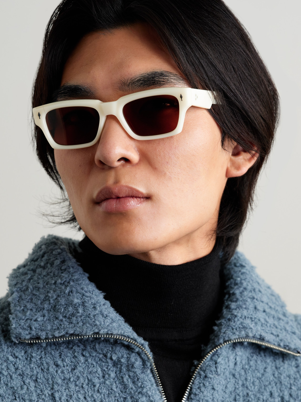 Jacques Marie Mage Ashcroft Rectangular-frame Acetate Sunglasses In White