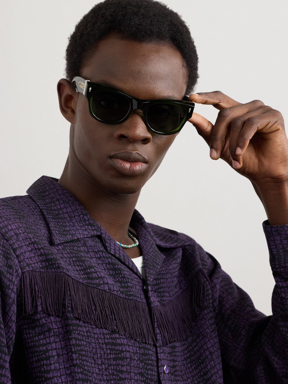 Jacques Marie Mage Truckee D-frame Acetate Sunglasses In Green