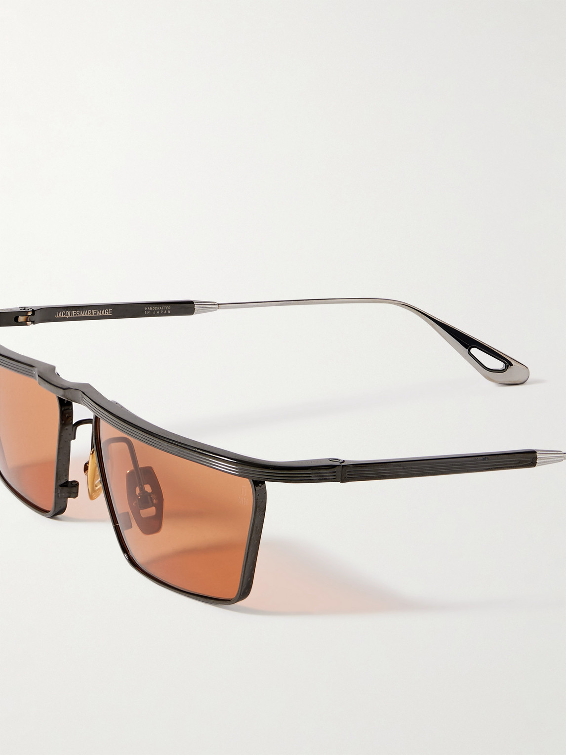 Jacques Marie Mage Bogart Rectangular-frame Metal Sunglasses In Black