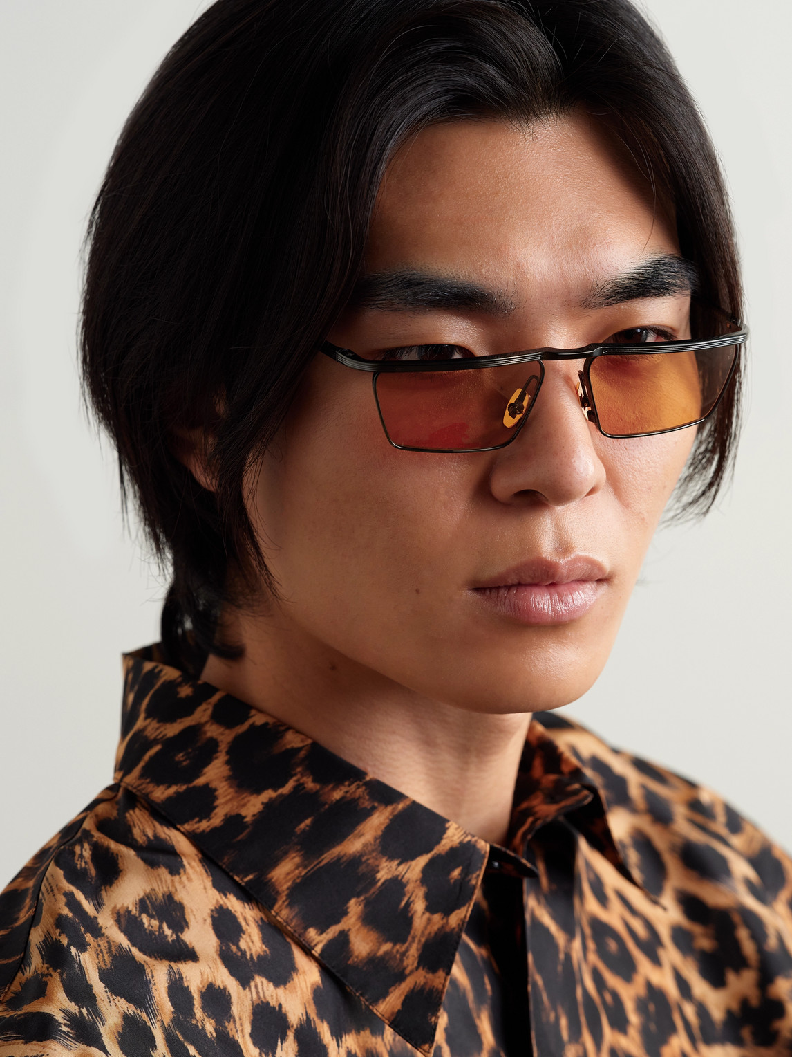 Jacques Marie Mage Bogart Rectangular-frame Metal Sunglasses In Black