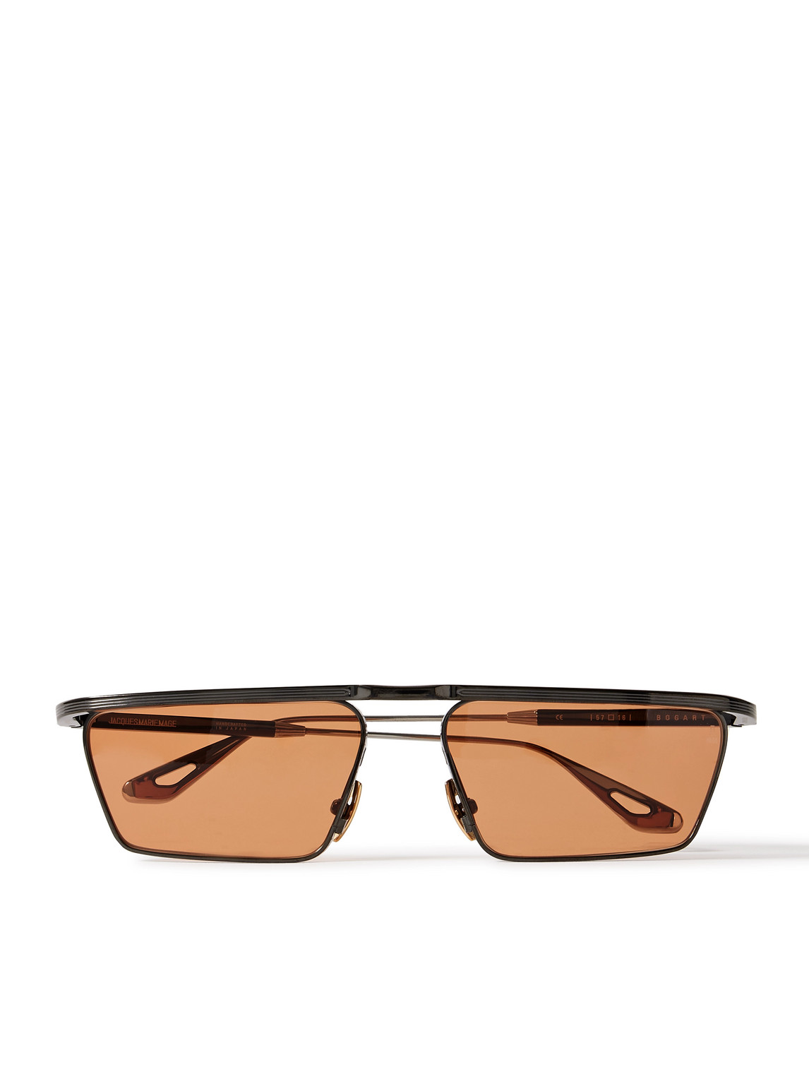 Jacques Marie Mage Bogart Rectangular-frame Metal Sunglasses In Black