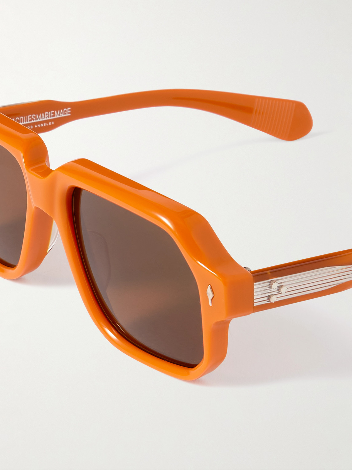 Jacques Marie Mage Challenger Square-frame Acetate Sunglasses In Orange