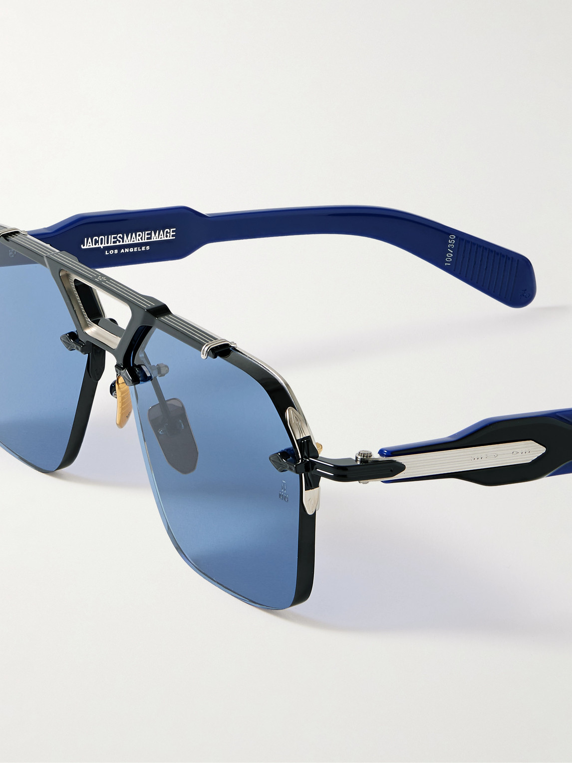 Jacques Marie Mage Silverton Aviator-style Silver-tone And Acetate Sunglasses In Black