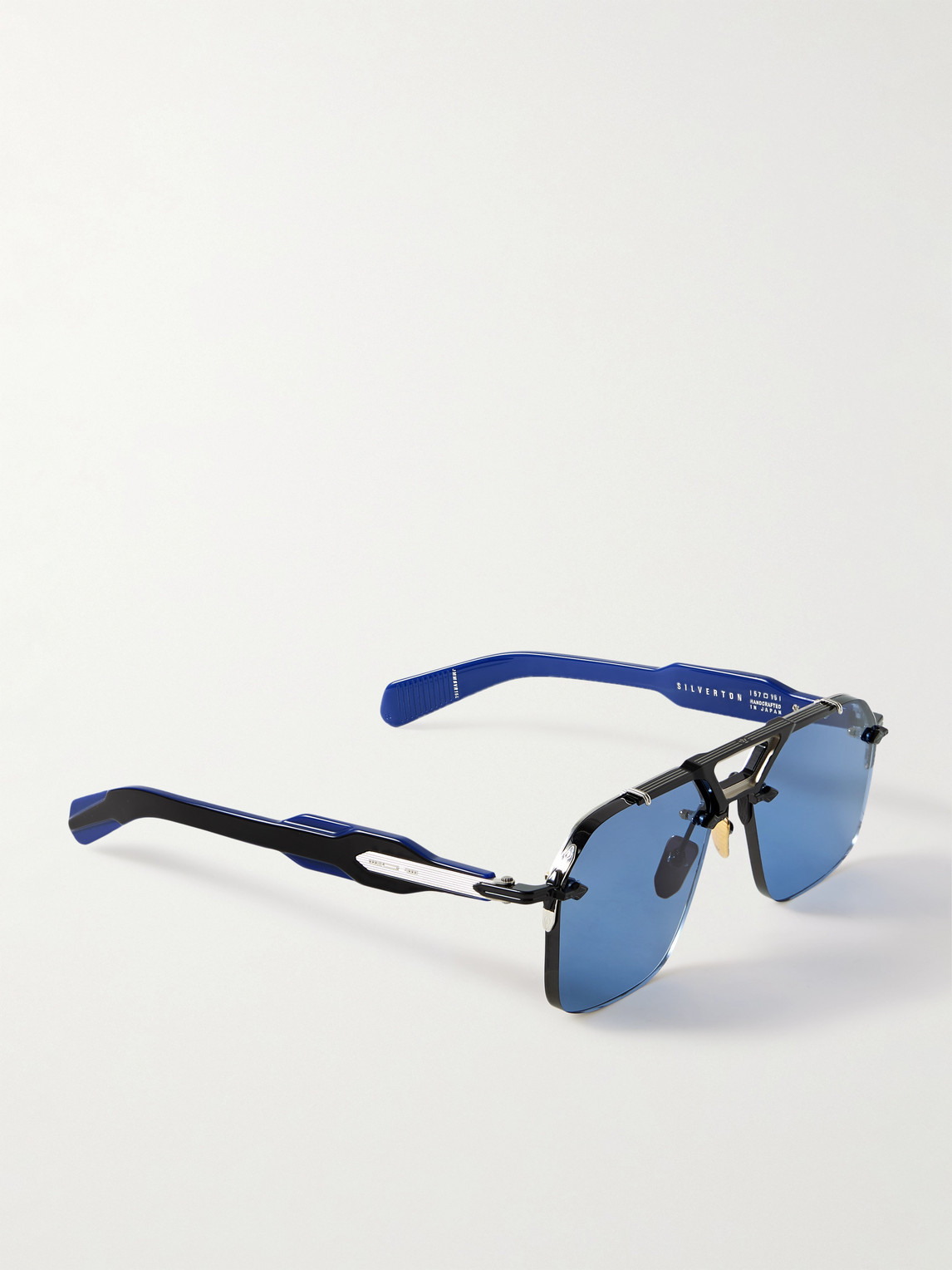 Jacques Marie Mage Silverton Aviator-style Silver-tone And Acetate Sunglasses In Black