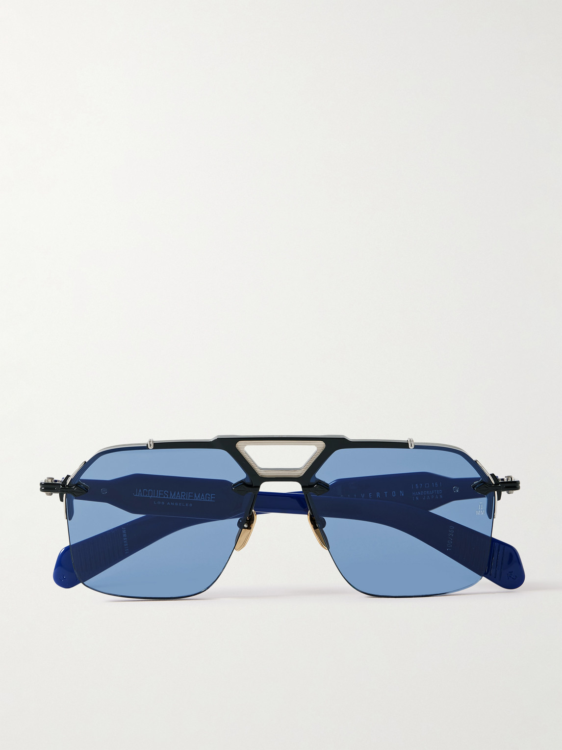 Jacques Marie Mage Silverton Aviator-style Silver-tone And Acetate Sunglasses In Black