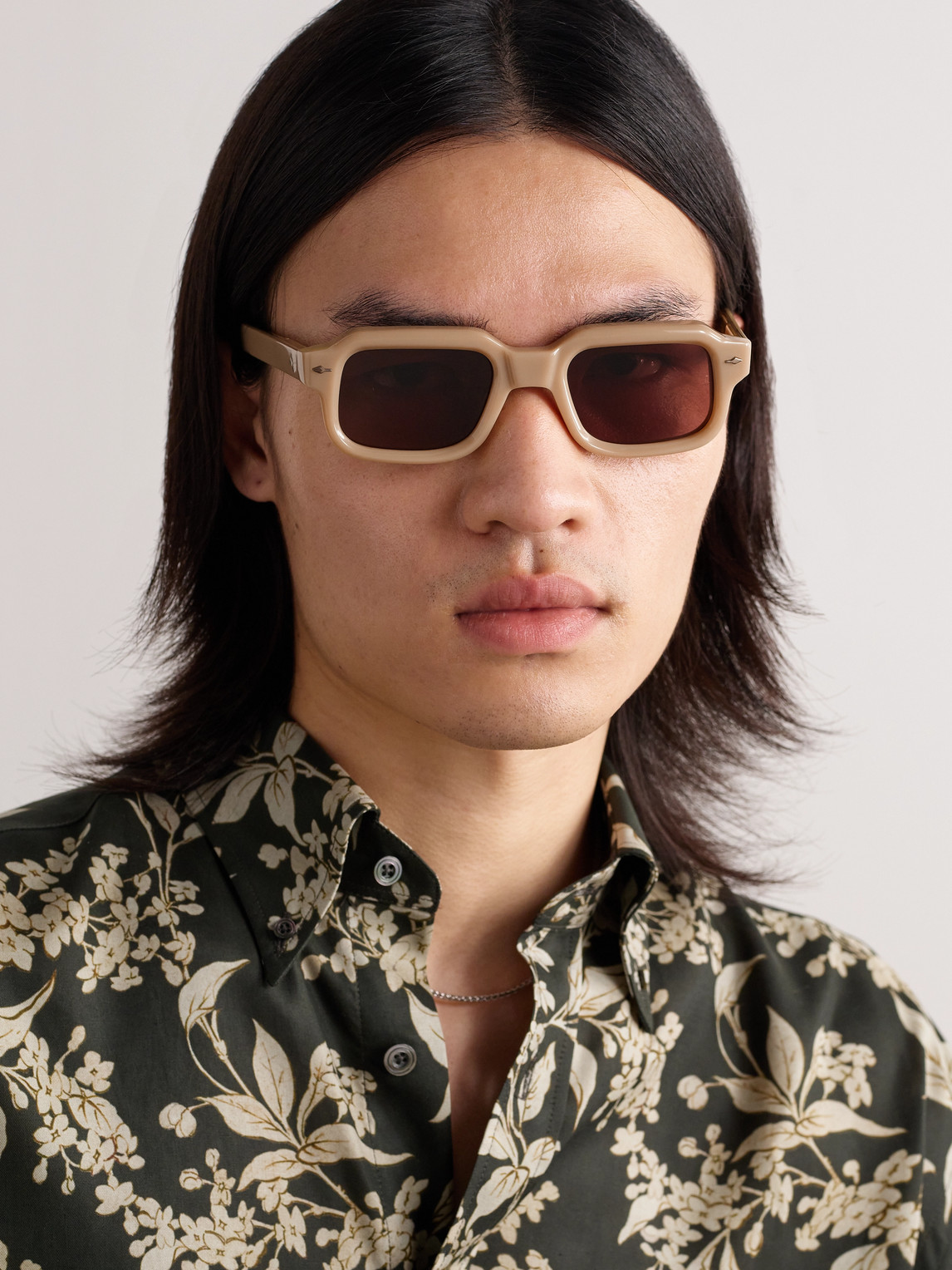Jacques Marie Mage Sandro Rectangular-frame Acetate Sunglasses In Neutrals