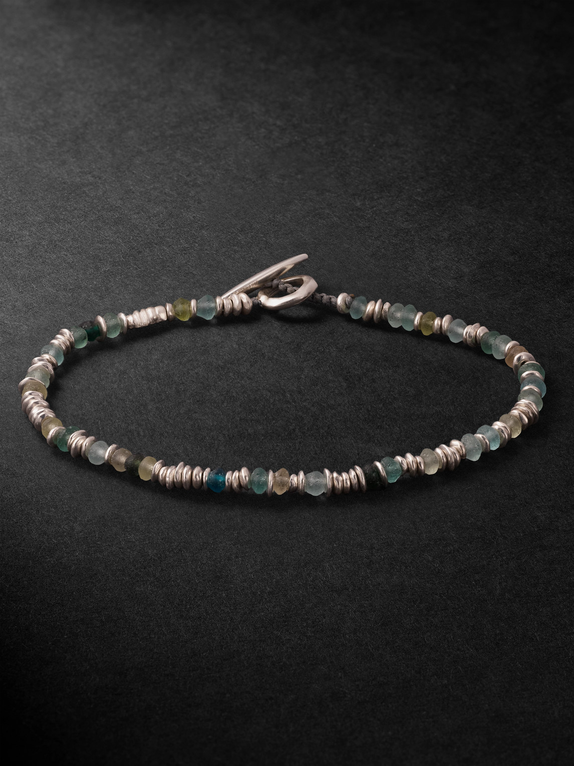 M. COHEN Pilla Sterling Silver Glass Beaded Braceleten