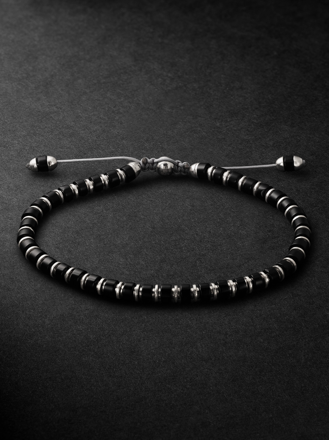M. COHEN Sapet Sterling Silver, Onyx and Cord Braceleten